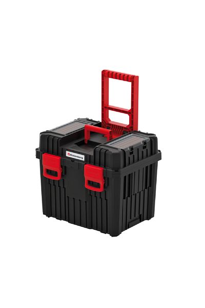 kistenberg Heavy Durable Mobile Tool Trolley with Dual Handle Black and Red 25kg