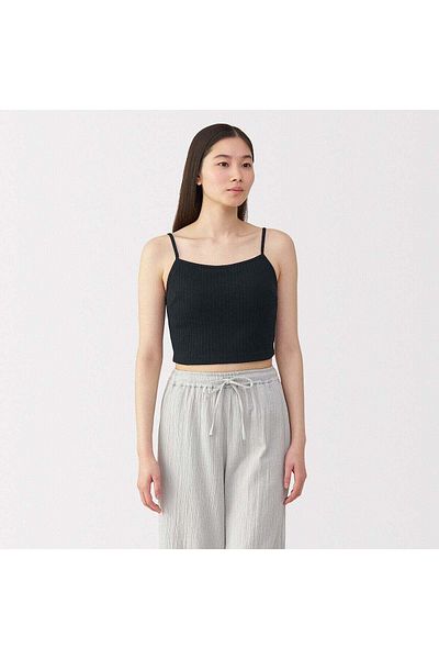 Muji Cotton Stretch Ribbed Cropped Bra Camisole