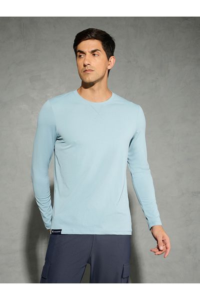 Technosport By Styli Solid Round Neck Long Sleeve T-Shirt