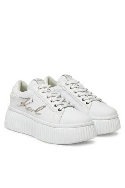 Karl Lagerfeld Women's Sneakers white KARL LAGERFELD-KL42372S D1S WHITE DENIM W/SILVER