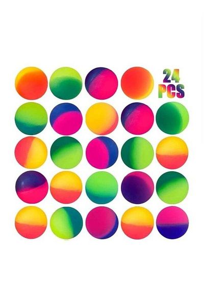 Toybox Bouncy Balls Party Favors for Kids - 24Pcs Rainbow Bouncy Balls for Birthday Return Gifts | Colorful
