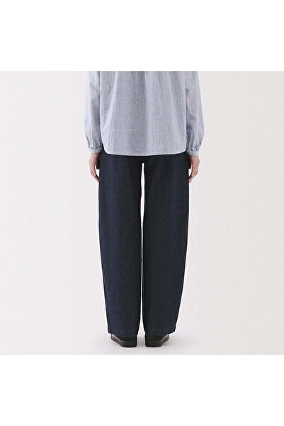 Muji Kapok Blend Denim Wide Tapered Pants