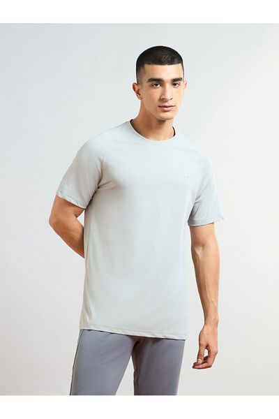 Technosport By Styli Solid Raglan Sleeves Round Neck T-Shirt