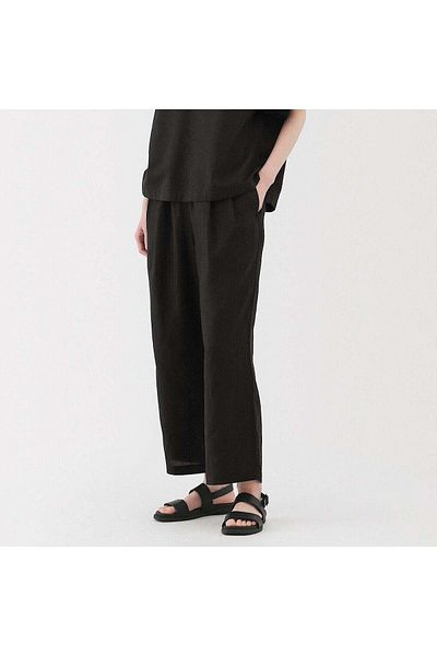Muji Washed Linen Easy Wide Pants