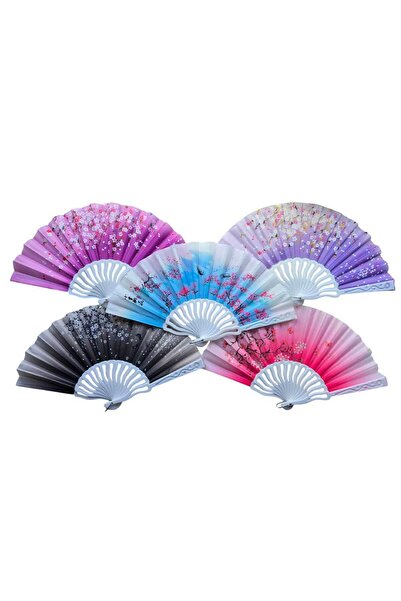 Skygo Plastic Fabric Fan 12 Pcs Mixed Ob-047