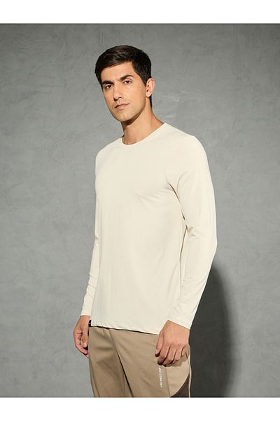Technosport By Styli Solid Round Neck Long Sleeve T-Shirt