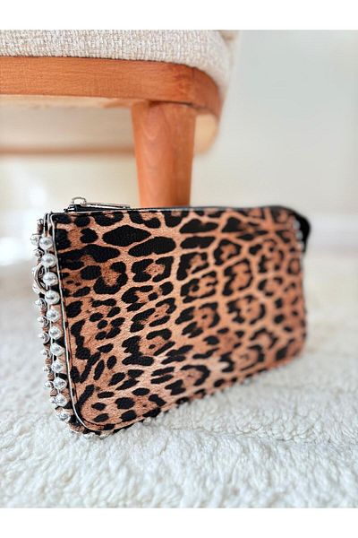 Z&M COLLECTION BAG SHOPPİNG Geantă portofel pentru femei cu curele încrucișate cu margele argintii