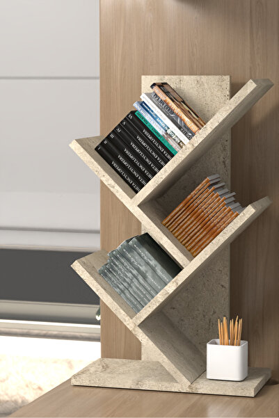 PDMPOİNT DOLAP MARKET Kitaplık 3 Bölmeli - Traverten