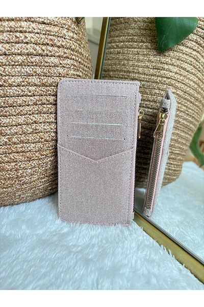 Z&M COLLECTION BAG SHOPPİNG V Detailed Glitter Card Holder Accessory