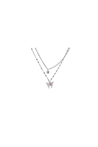 OEM Colier Mariposa, Aliaj Metalic, Model Fluture, Argintiu