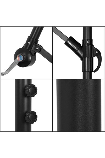 SERSIMO Banana side arm garden umbrella, with cover, 300cm, red