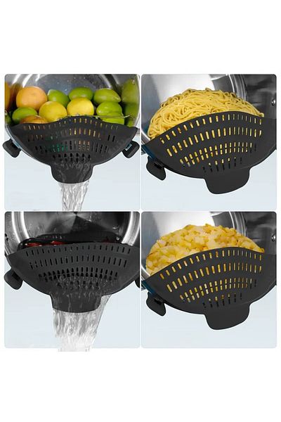 Hediyepro Mutlu Etmek Kolay Silicone Clip Pasta - Vegetable - Multi-Purpose Pot Strainer