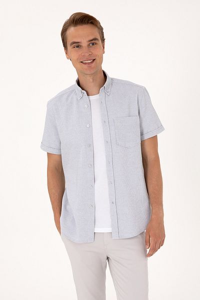 U.S. Polo Assn. Men's Light Gray Short Sleeve Shirt 50300222-Vr001