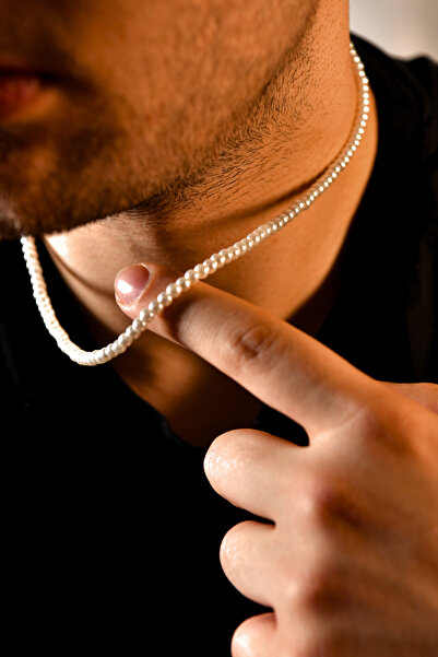 signoraerica İnci Taşlı Unisex Kolye 4mm