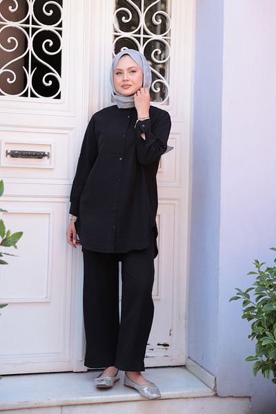 LOCCO Women's Shirt Double Suit Black