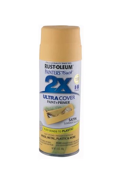 Rustoleum Painter's Touch 2X Ultra Cover Satin Spray Paint Plus Primer Satin Summer Squash