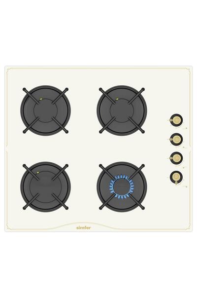 Simfer 3326 4g 60cm Ank. Retro Bej Cam Ocak, Emaye Izgara