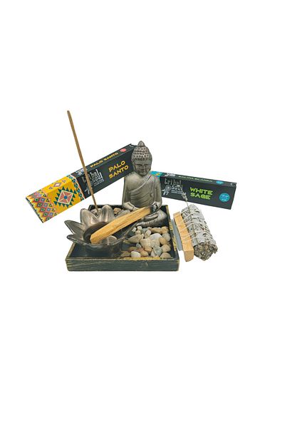 Shamanics Palo santo set package, white sage, Tribal soul 15g scented sticks, Buddha chopstick holder