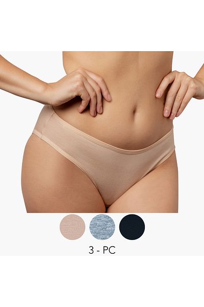 Aadaraya Set of 3 - Aadaraya Elasticated Waist Hipster Briefs