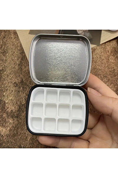 Art Tone Мини палитра за почистване с вода с 12 цветни плаки и метална кутия ...