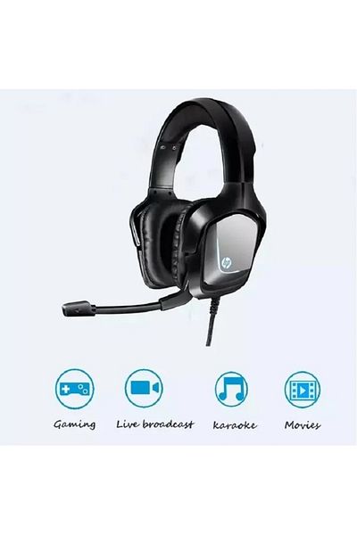 HP Gaming Headset Wired Stereo Noise Cancelling Gaming Headphone Black Cool lighting design USB jeck