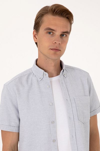 U.S. Polo Assn. Men's Light Gray Short Sleeve Shirt 50300222-Vr001