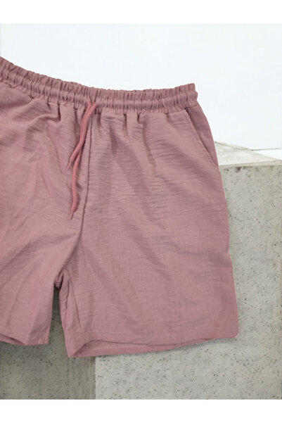 Barato Linen Elastic Waist Lace up Plus Size Bermuda Shorts