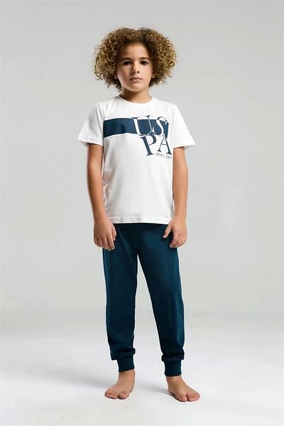 U.S. Polo Assn. Set pijamale băieți - alb