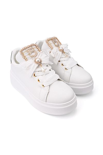 Tmall Women's Sports Shoes, With Platform, Made of Eco-leather, D1440, White