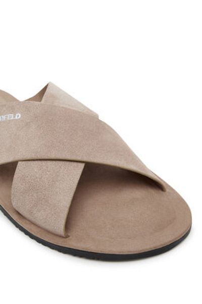 Karl Lagerfeld Men's Flip-flops beige KARL LAGERFELD-KL70214 588 EARTH SUEDE