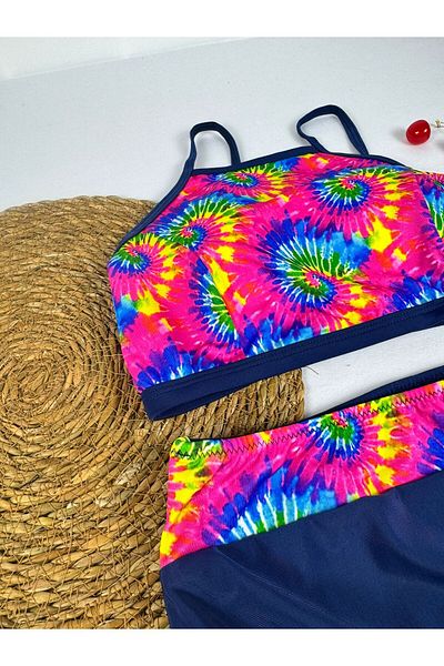 FUNELLA Women's Stylish Ethnic Patterned Crop Bikini Set