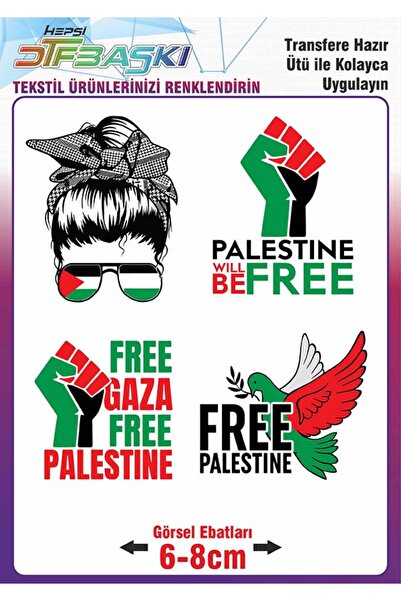 F17 Ajans Ütü ile Kumaşa Yapışan Dtf Free Palestine Pray Özgür Filistin Baskı