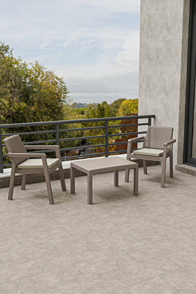 Çavdar Group Prestij 1+1 Sehpa Minderli 2 Kişilik Bistro Set Bahçe Balkon Ter...