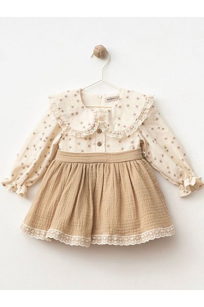 Cherrys Bebek Baby Collar Muslin Dress