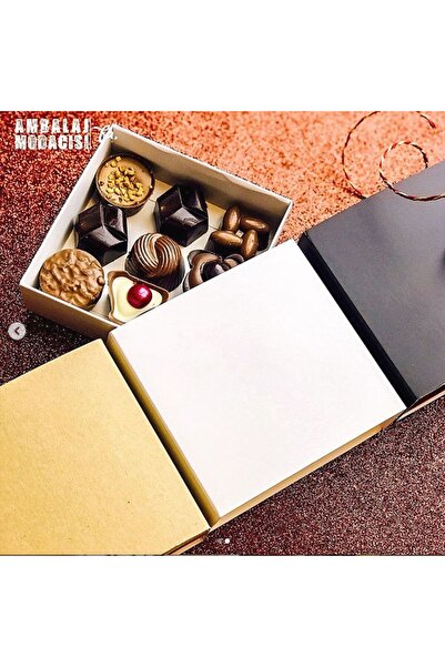 Ambalaj Modacısı SÜRGÜLÜ KARE KUTU BEYAZ 25 ADET ( 10X10X3,5 CM )