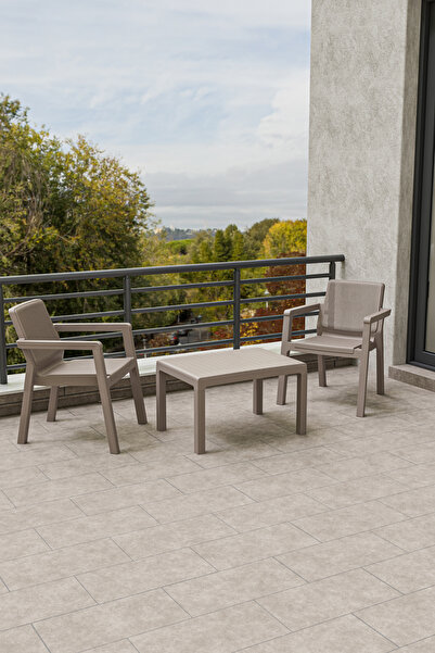 Çavdar Group Prestij 1+1 Sehpa Mindersiz 2 Kişilik Bistro Set Bahçe Balkon Te...