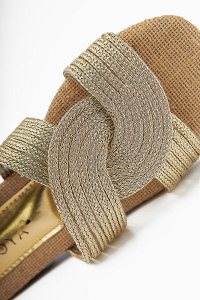 Limoya Nihaal Straw Cross Strap Flat Sole Women's Slippers