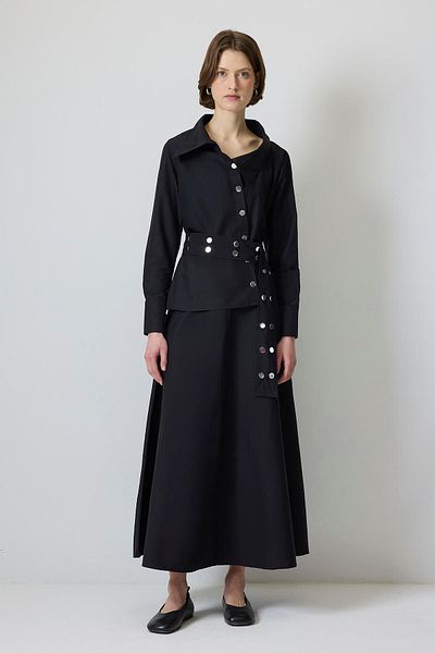 Touché Privé Eyelet Belt Shirt Skirt Set