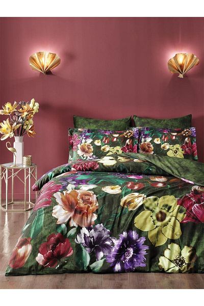 Karna Home Σετ Παπλωματοθήκη Σατέν Λινό Σειρά Rozena 160X220