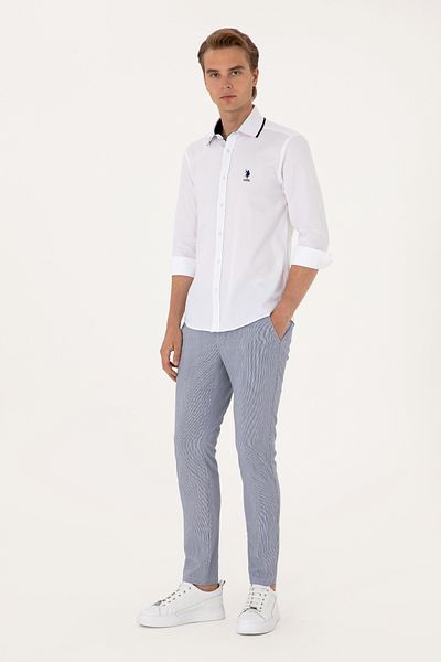 U.S. Polo Assn. Men's Navy Blue Canvas Trousers 50300176-Vr033