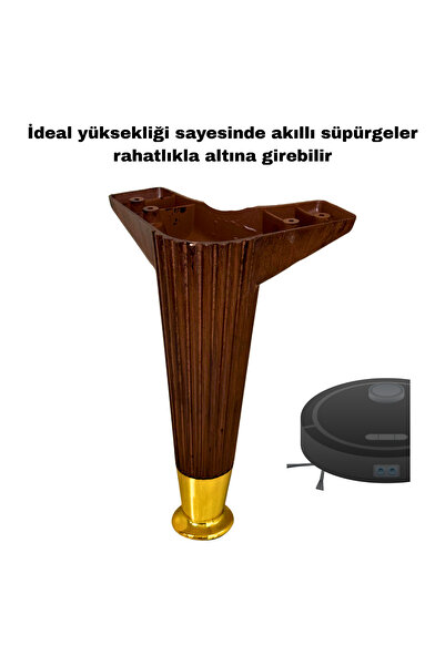 TEKSAN 20Cm Nefes Çizgili Lüx Mobilya Ayağı (Sert Plastik)