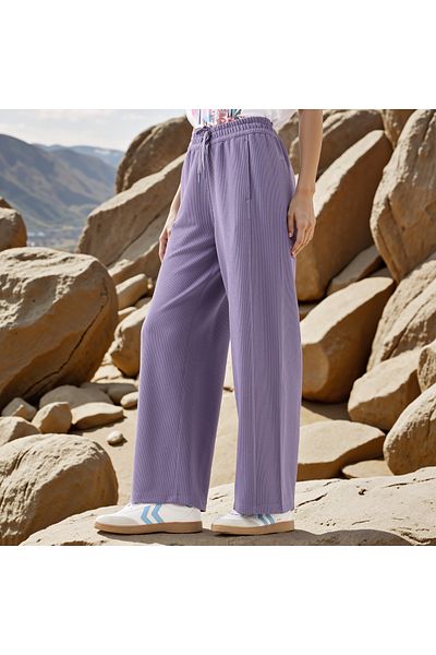 Kappa Kappa Textured Track Pants with Drawstring Closure and Pockets