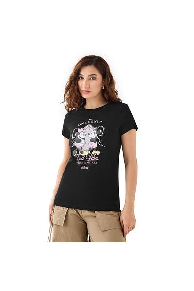 SP Characters Mickey and Minnie Mouse Print T-shirt