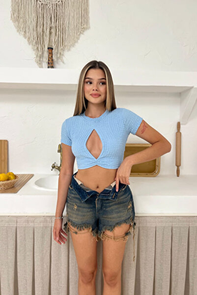 The Robi Crop de damă din țesătură Bubble