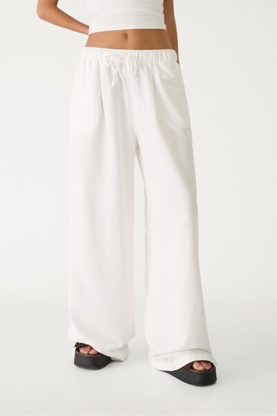 Stradivarius Wide leg linen trousers