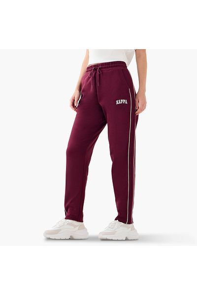 Kappa Kappa Logo Print Track Pants with Contrast Side Panel