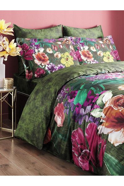 Karna Home Σετ Παπλωματοθήκη Σατέν Λινό Σειρά Rozena 160X220