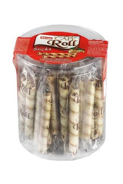 Elvan Caferoll Sticks With Hazelnuts 10 Gr. 25 pieces (1 Cylindrical Box) x 3