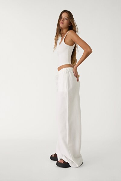 Stradivarius Wide leg linen trousers