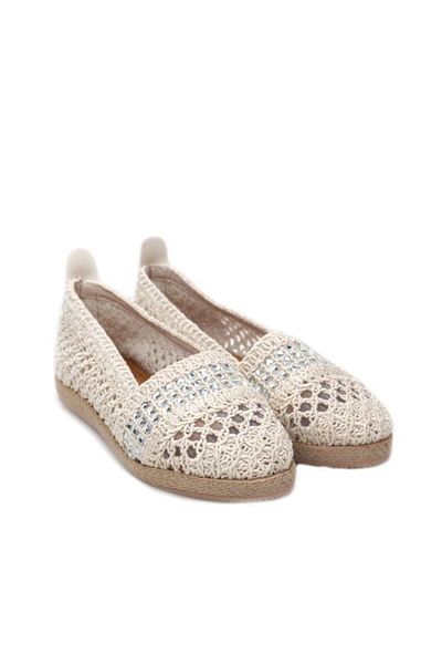 Papuçcity Sprs 03180 Women's Knitted Detailed Daily Ballerinas